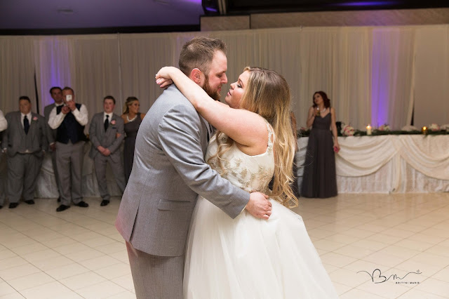 bride and grooms first dance at italian american cultural center in clinton township