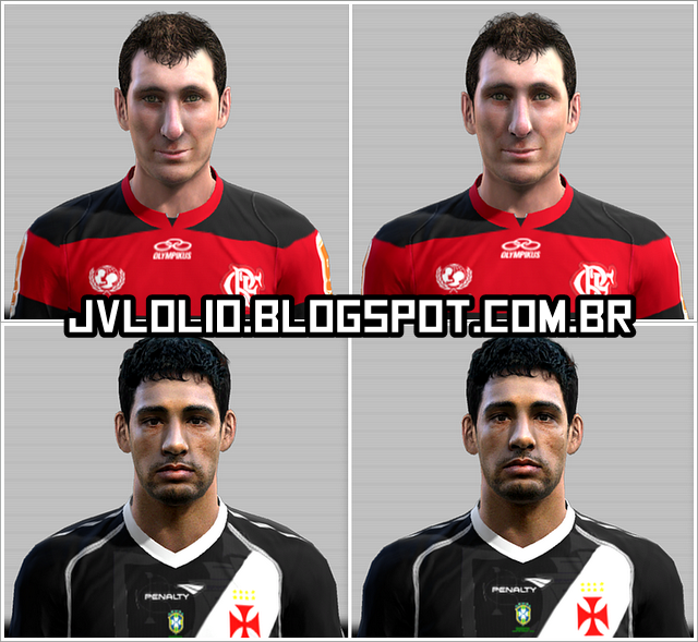 Face de Darío Bottinelli do Flamengo e Face de Diego Souza do Vasco da Gama para PES 2012 Download, Baixar Faces de Darío Bottinelli e Diego Souza para PES 2012