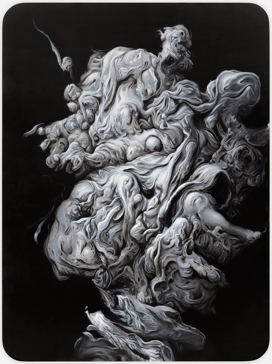 Glenn Brown's Grisaille Paintings