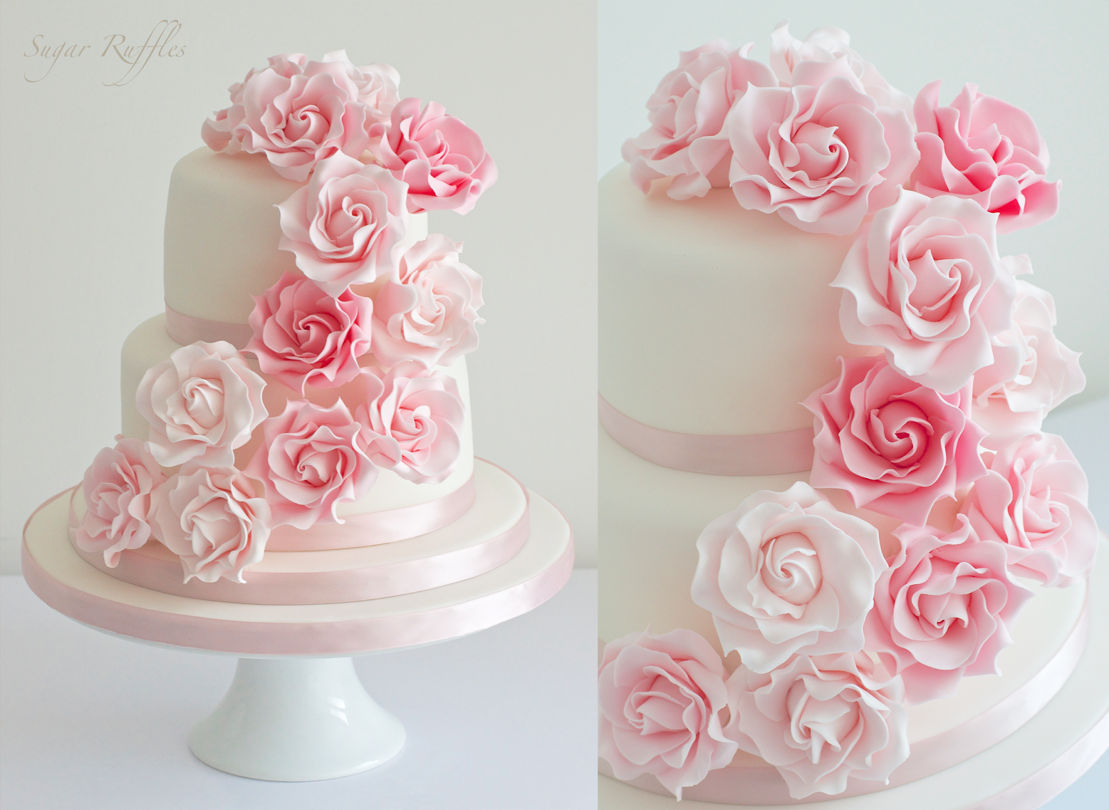 Elegant wedding cakes with flowers