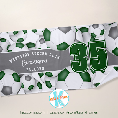 green gray soccer team colors beach towel