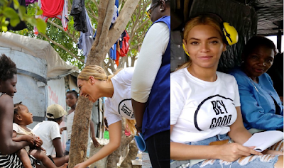 Beyonce spends time with Haitians