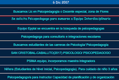  Bolsa de trabajo para psicopedagogos del 612.2017