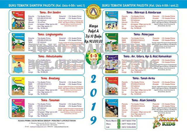 buku paud, jual buku paud, penerbit asaka prima, buku paud tematik 2019, buku tk paud murah,buku tematik saintifik, buku paud tematik, buku paud saintifik