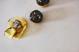 Yellow Cupcakes with Dark Chocolate Crème Fraîche Frosting and Flaky Sea Salt + A Giveaway!