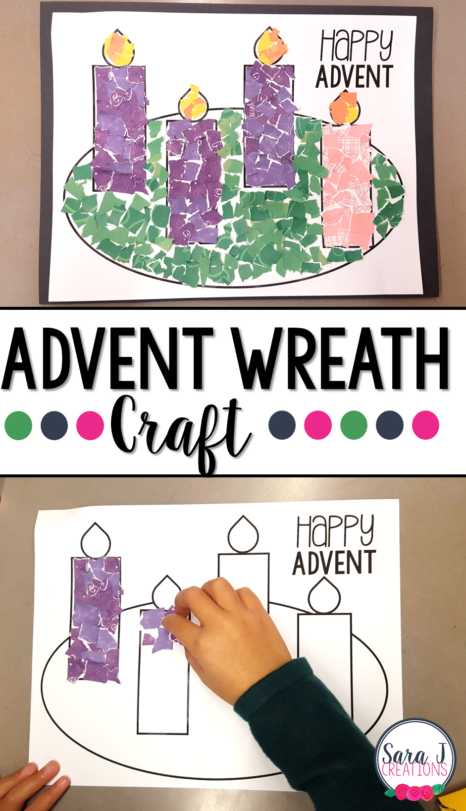 Rip Art Advent Wreath Craft