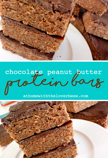 Chocolate Peanut Butter Protein Bars Pin