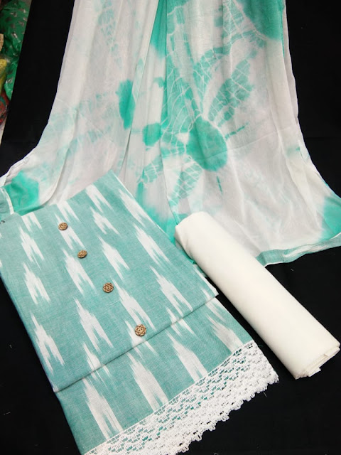 Handloom Cotton ikkath Dress materials