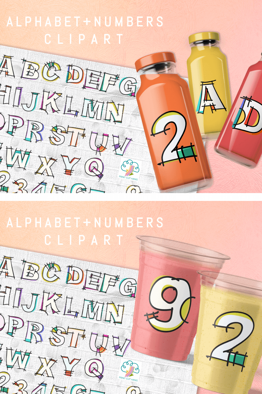 HAND DRAWN ALPHABET CLIPART