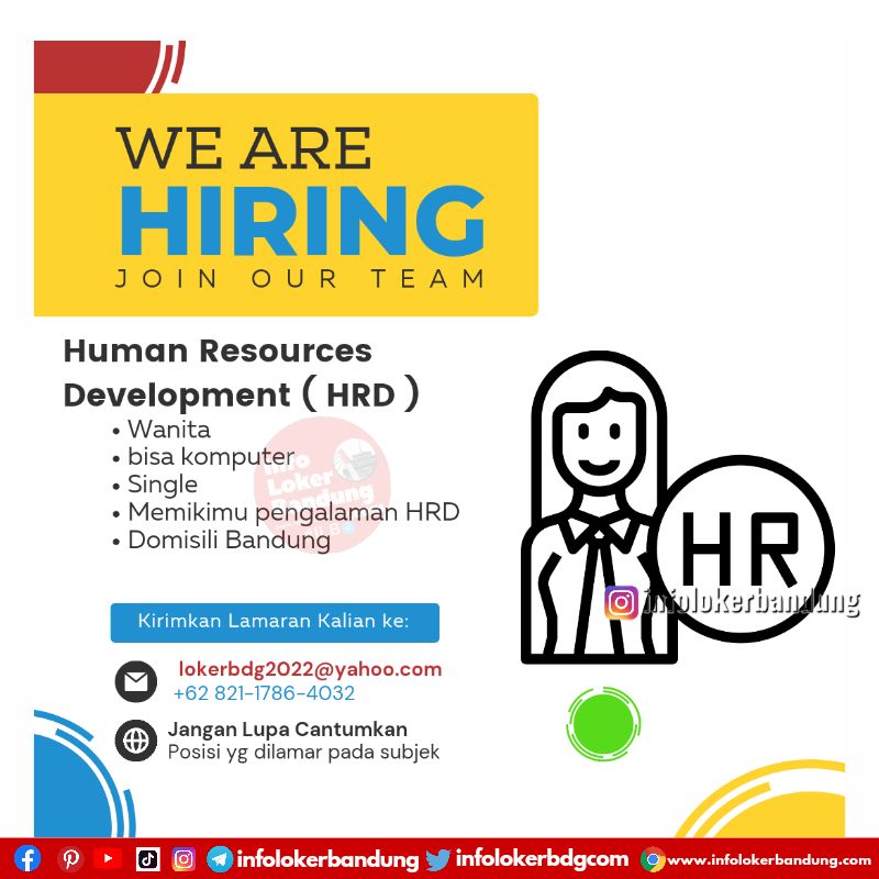 Lowongan Kerja Human Resources Development (HRD) CV. Arthagraha Bandung Agustus 2022