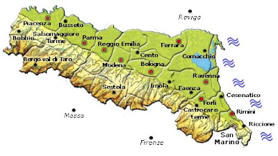 Cartina Politica della Emilia Romagna