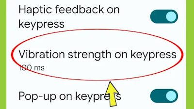 Vibration strength on keypress in Google keyboard
