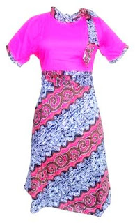 model baju batik pink wanita modern