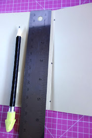 pencil, ruler, self-healing mat, card stock, craft materials