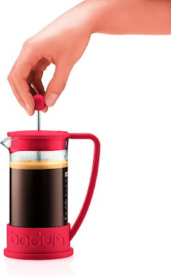 Bodum Brazil French Press Coffee Maker with Borosilicate Glass Carafe, 34 Ounce, Warm Red