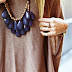 Boho chic style with neckles blue and jeans 