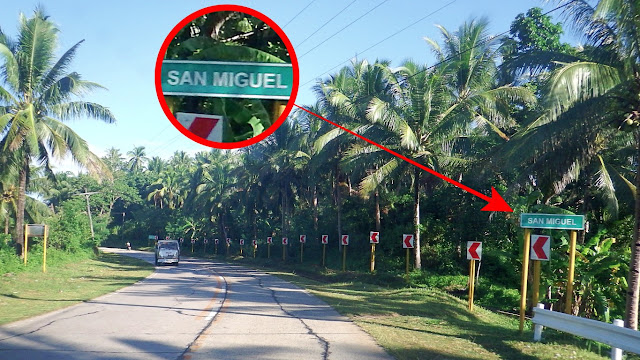 DPWH signboard announcing Barangay San Miguel in Lavezares Northern Samar