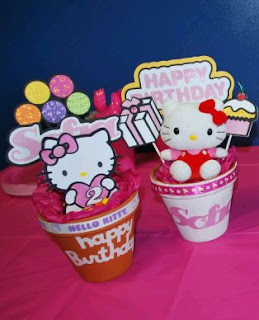 Children parties, Hello Kitty centerpieces decorations