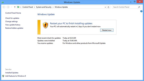 Windows 7 and Windows 8 Update Screen