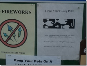 Interesting, you forget your fihing stuuf, they provide some for free with tackle, provided you have a valid fishing liscence.