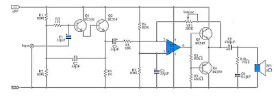 Low Output Power Amplifier Circuit Schematic
