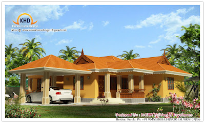 167 Square meter (1800 SqFt.) Kerala Style Single Floor House Architecture - October 2011