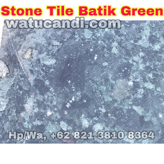 hiasan dinding batu alam hijau army batik doreng green stine tile bali