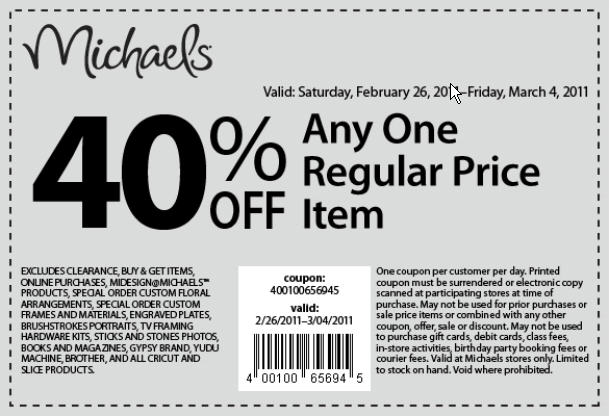 michaels printable coupons april 2011. Michaels Canada just sent me a