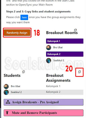 langkah 18, 20 menggunakan breakout room google meet