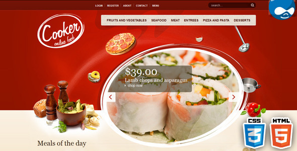 Cooker - HTML5 & CSS3 Drupal Theme - Food Retail