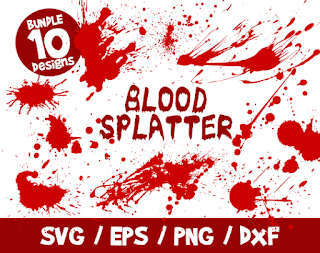 Blood Splatter SVG Bundle, Blood SVG, Halloween SVG, Halloween Decor, Blood Platter Cricut, Blood Splatter Vector, Clipart, Wall Decal