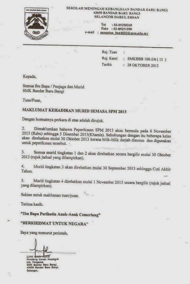 Surat Rasmi Drop Subjek Spm - Modif 9