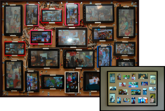 20 Android Tablets form an Interactive Photo Collage