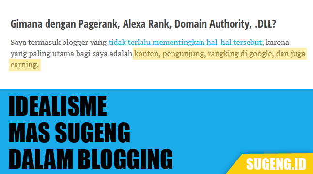 4 Hal yang Lebih Diutamakan Mas Sugeng dalam Ngeblog