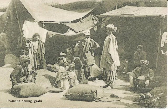 Photo by Fred Bremner showing Pashtun traders in the Chaman bazar of Qilla Abdullah district