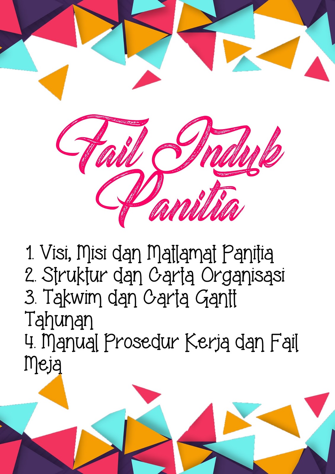 Pembahagi (Divider) untuk Fail Panitia (Lengkap)