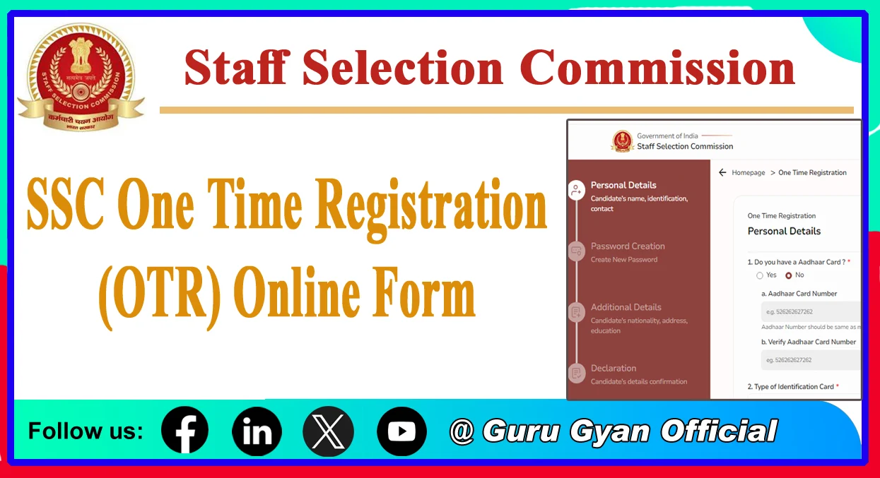 SSC One Time Registration (OTR) Online Form 2024