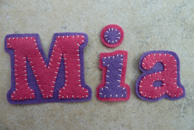 Letters cut from felt