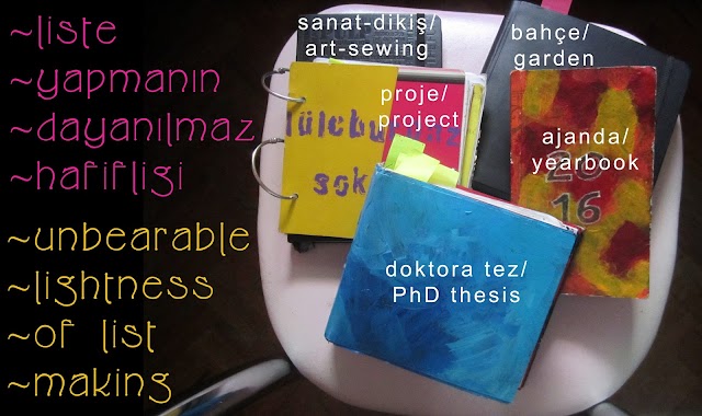 Liste yapmanın dayanılmaz hafifliği/ Unbearable lightness of list making