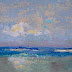 Beach Scene, 3-1/2"x5", Acrylic, Seascape by AZ Artist Amy Whitehouse