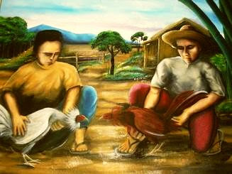 Sabong Painting Elmer Ponce Pacio Cockfight Painting Sining ng Pilipinas Painting Sabong