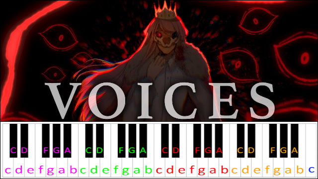 Voices - Derivakat (Dream SMP) Piano / Keyboard Easy Letter Notes for Beginners