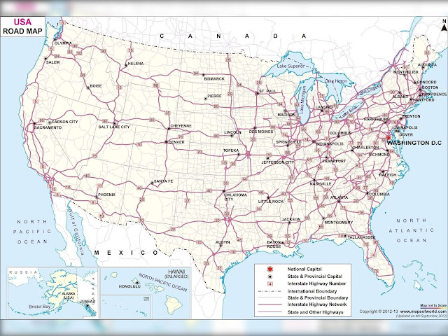 Us Map With Major Highways