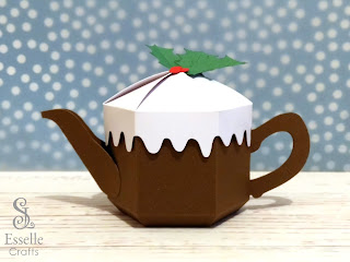 Christmas Pudding Teapot Box by Esselle Crafts