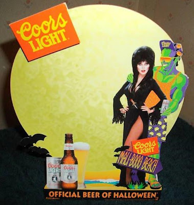 Coors Light Maliboo Beach table tent featuring Elvira