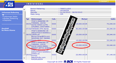 screenshoot Bukti Pembayaran Web4invest.com Yang ke 3