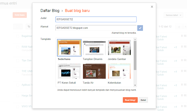 Bagaimana Cara Membuat Blog Sendiri di Blogspot Gratis Terbaru