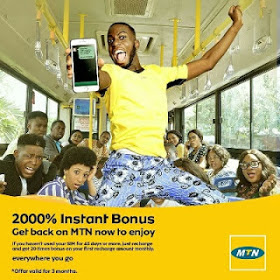 mtn 2000% instant welcome back bonus offer