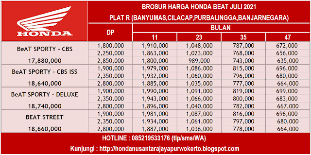 BROSUR HARGA HONDA BEAT JULI 2021 PURBALINGGA