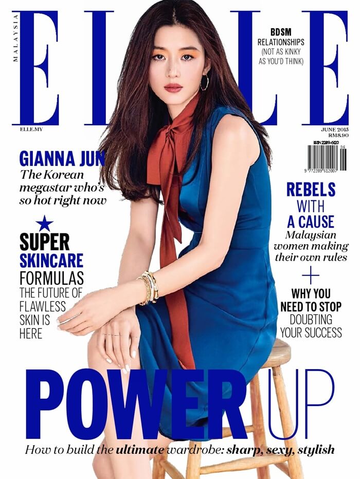 Korean actress my sassy lady Gianna Jun on Elle Malaysia June 2015 photo shoot